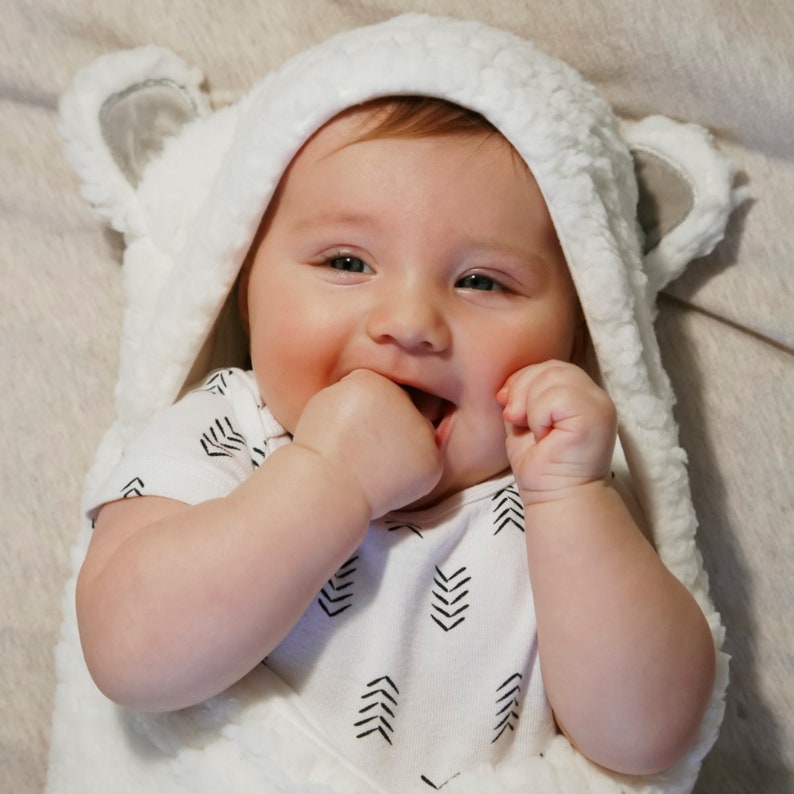 Cute Bear Organic Swaddle Wrap Gift for Newborn Gender image 3