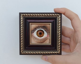 Eye art Oil painting original Miniature painting service Customized painting