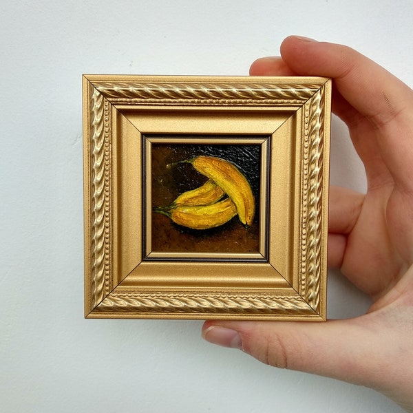 Fruit painting Bananas painting Still life original oil painting