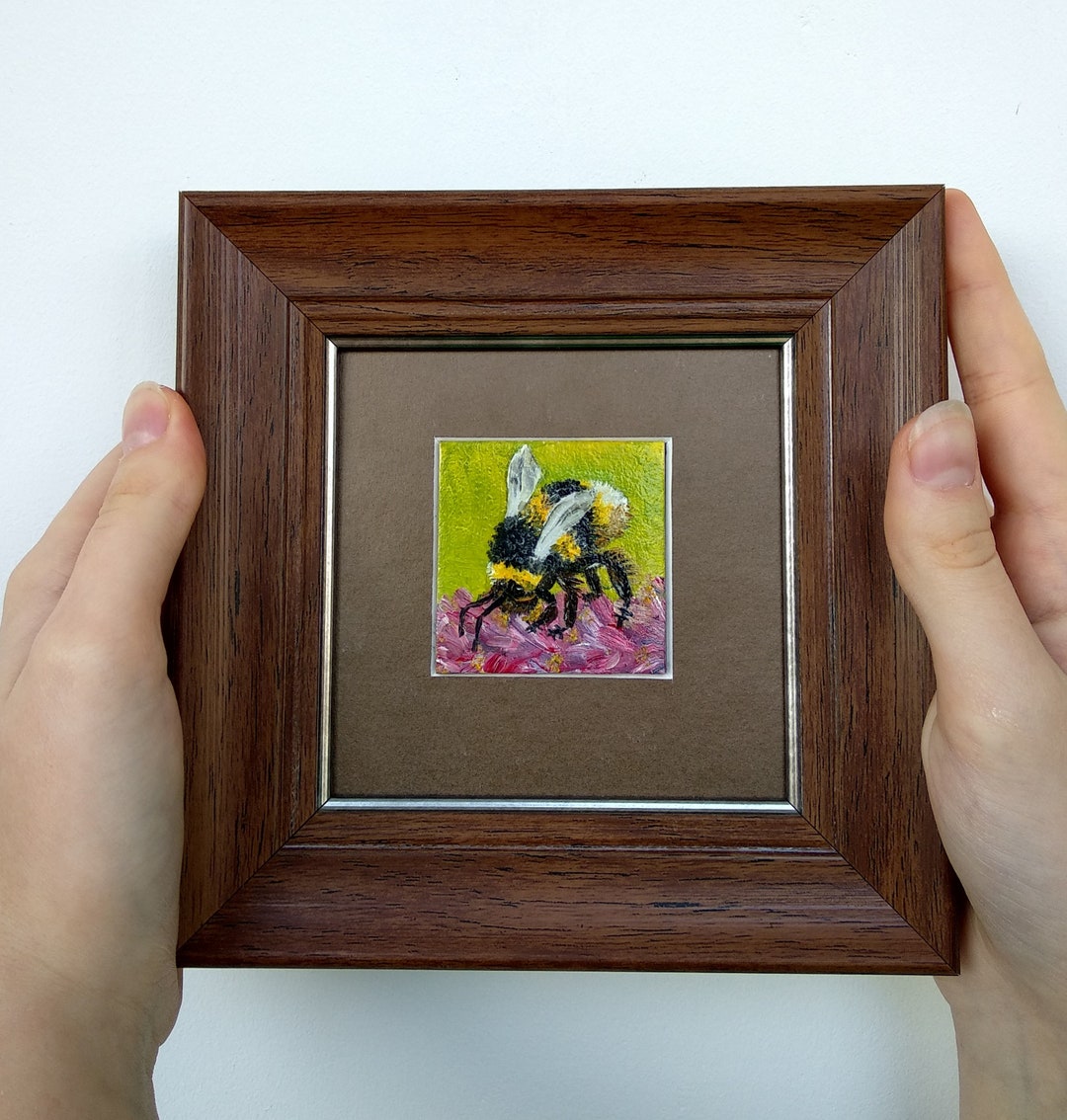 Honey Bee Painting Small Oil Painting Original Artwork Animal - Etsy