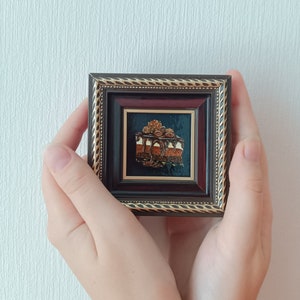Cake painting Painting original Food painting Kitchen art framed Small painting Oil painting original Bakery decor Kitchen oil painting 2x2