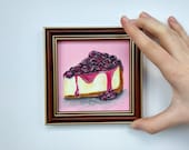 Cheese cake Realistic oil painting Dessert wall art