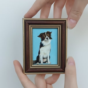 Dog oil painting Dog portrait Miniature painting Framed painting Original oil panting Pet portrait Wall art painting Lost pet gift Cat art
