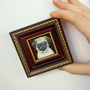 Pug portrait painting Dog oil painting Memorial dog painting image 6