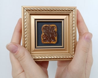 Nuttela toast Tiny oil painting Miniature wall art Food Still life painting Dessert Wall oil artwork 2x2