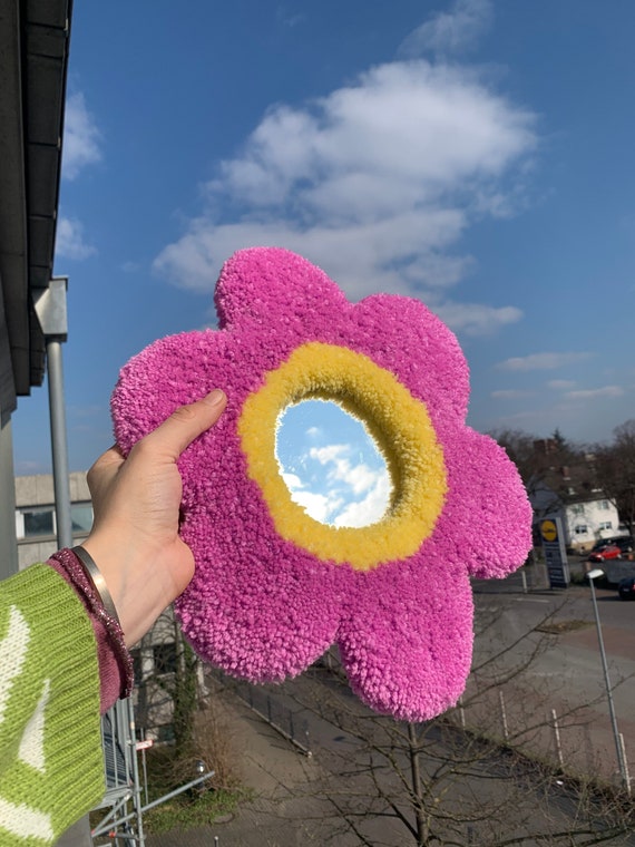 Tufting Mirror Flowers Mirror Hand Tufted Flower Power Etsy