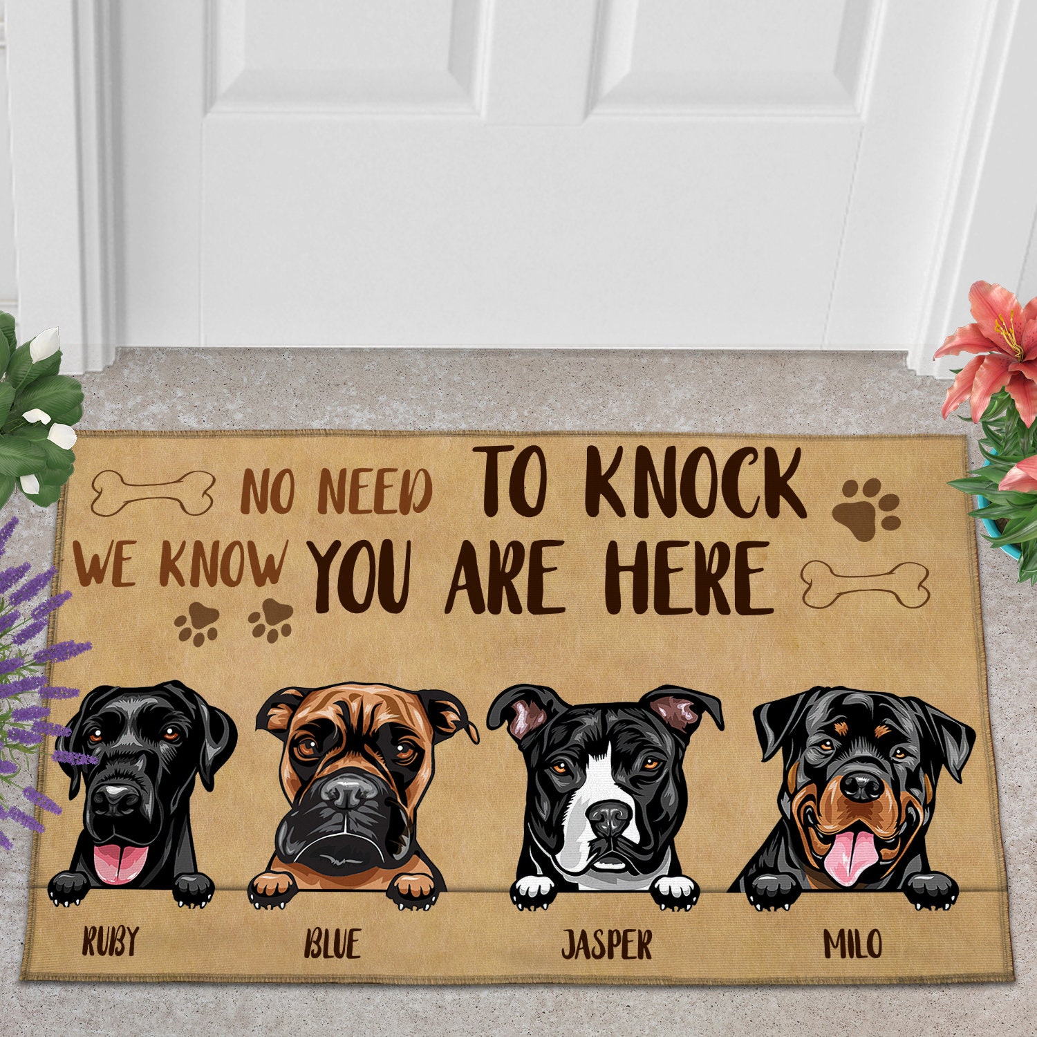 Personalized Doormat No Need To Knock we know you are heredog | Etsy