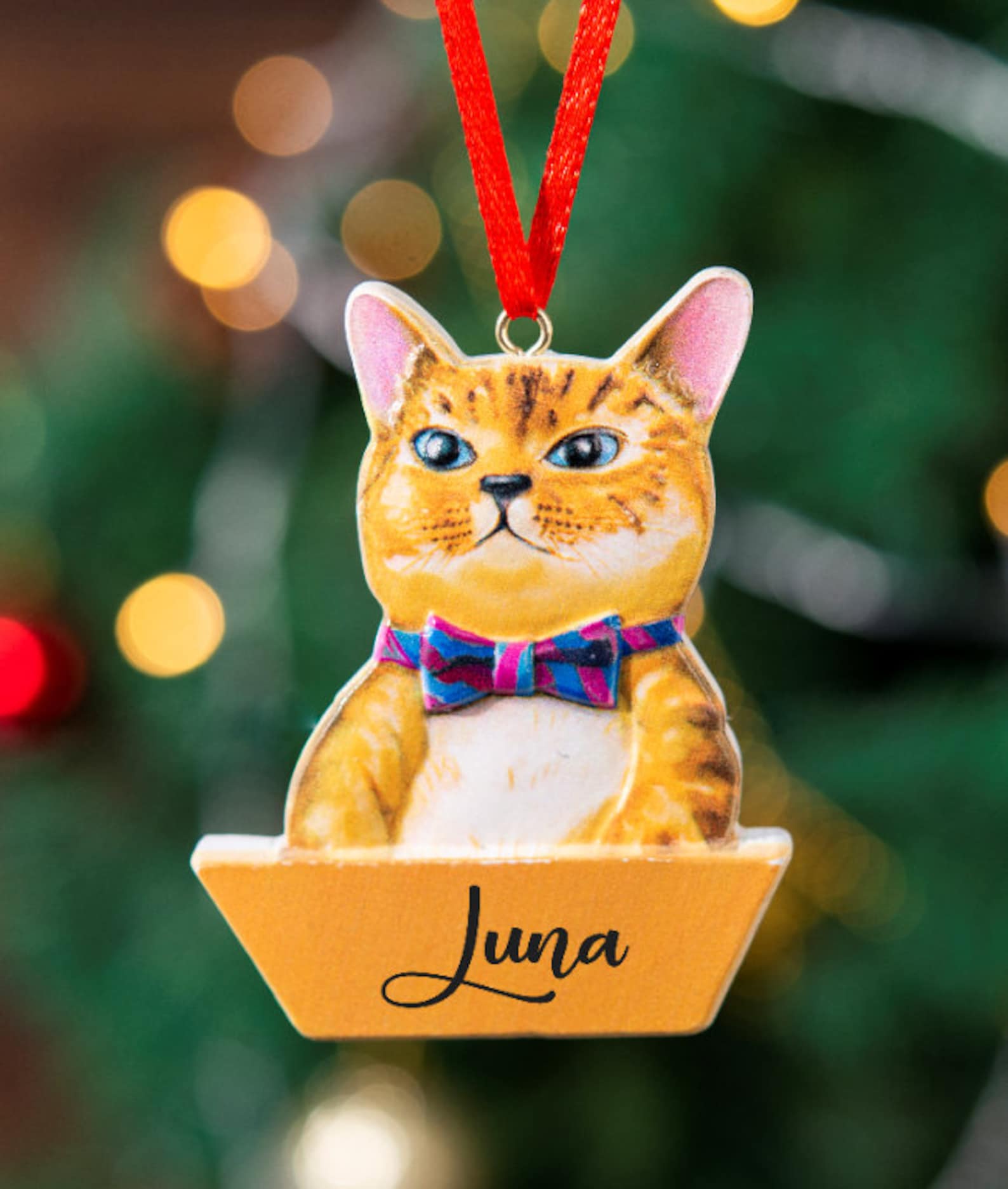 Cat Ornament Personalized Cat Keepsake Custom Cat Ornament Pet Etsy