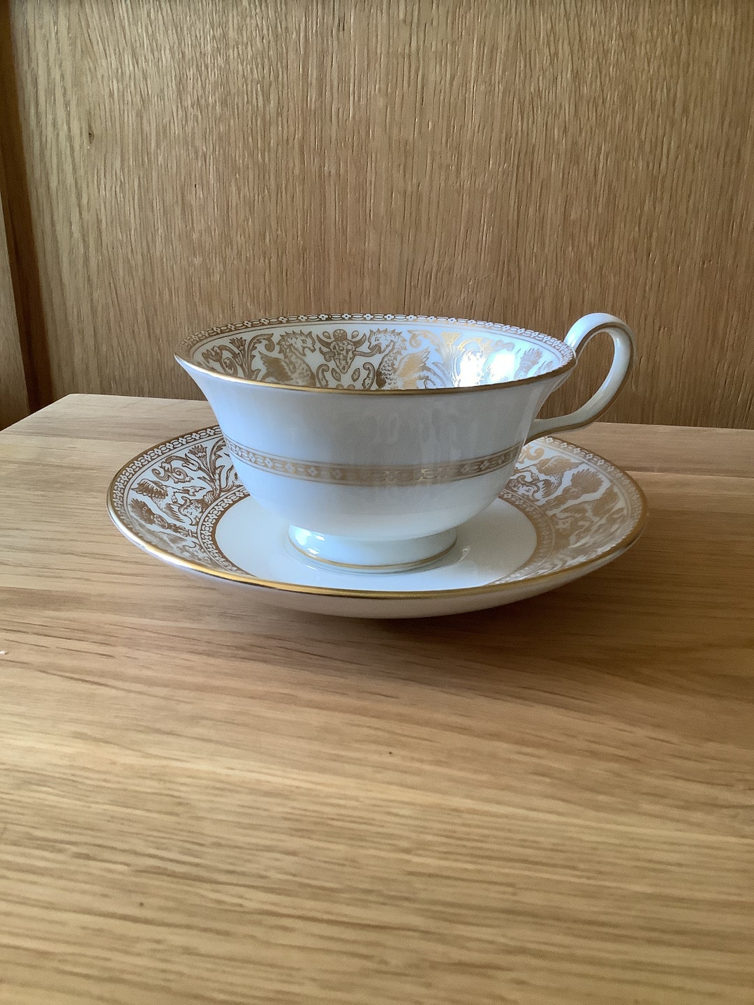 Wedgwood Gold Florentine Cup and Saucer Vintage Tea Cup Etsy