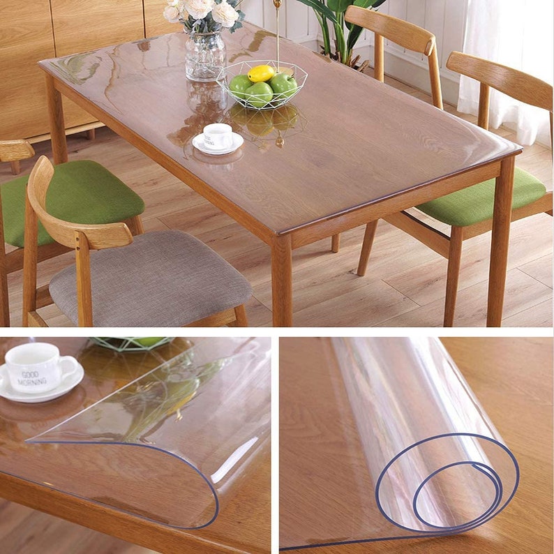 Clear Plastic Dining Table Protector PVC Desk Pad Coffee Glass Etsy