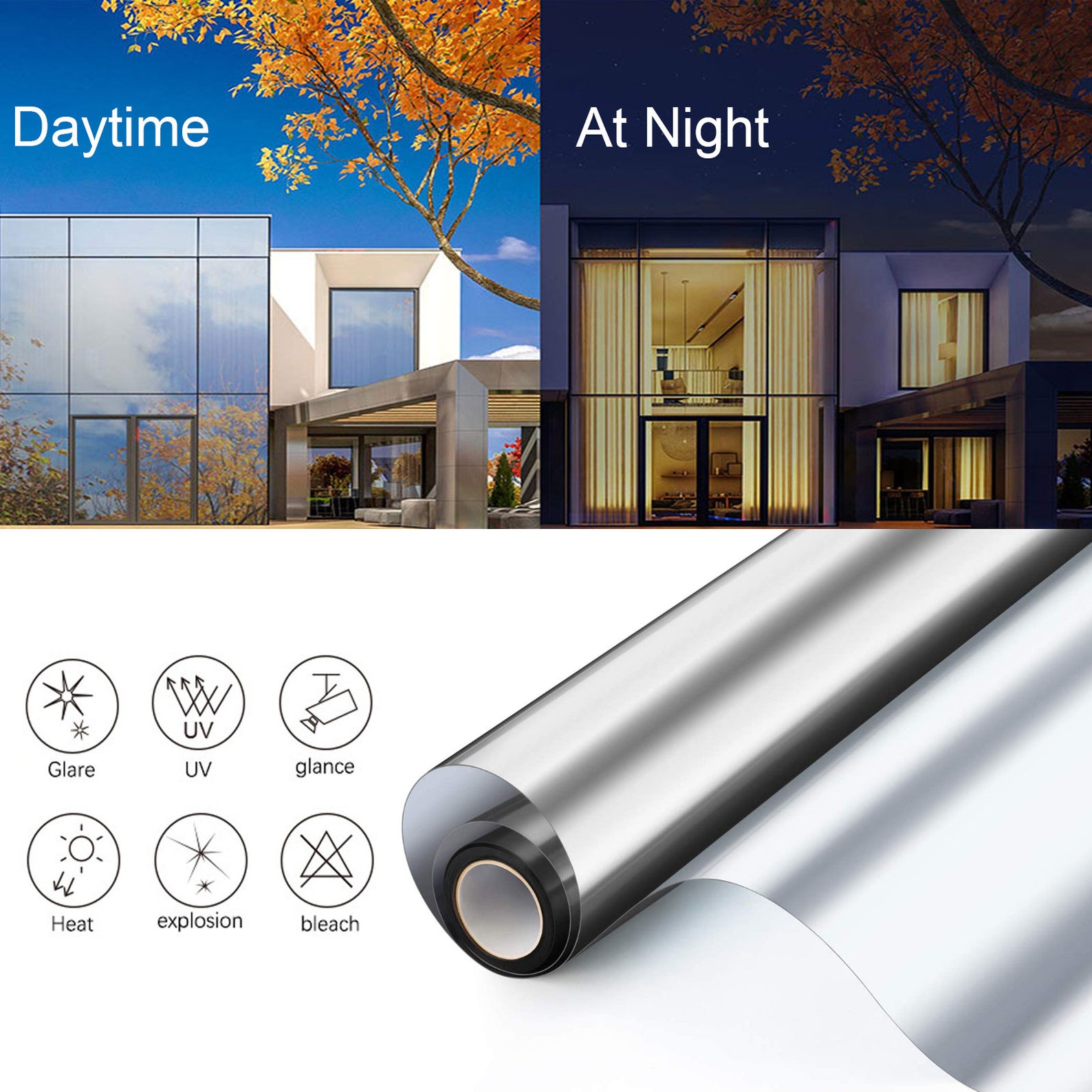 One Way Mirror Window Film Daytime Privacy Sun Blocking Anti - Etsy