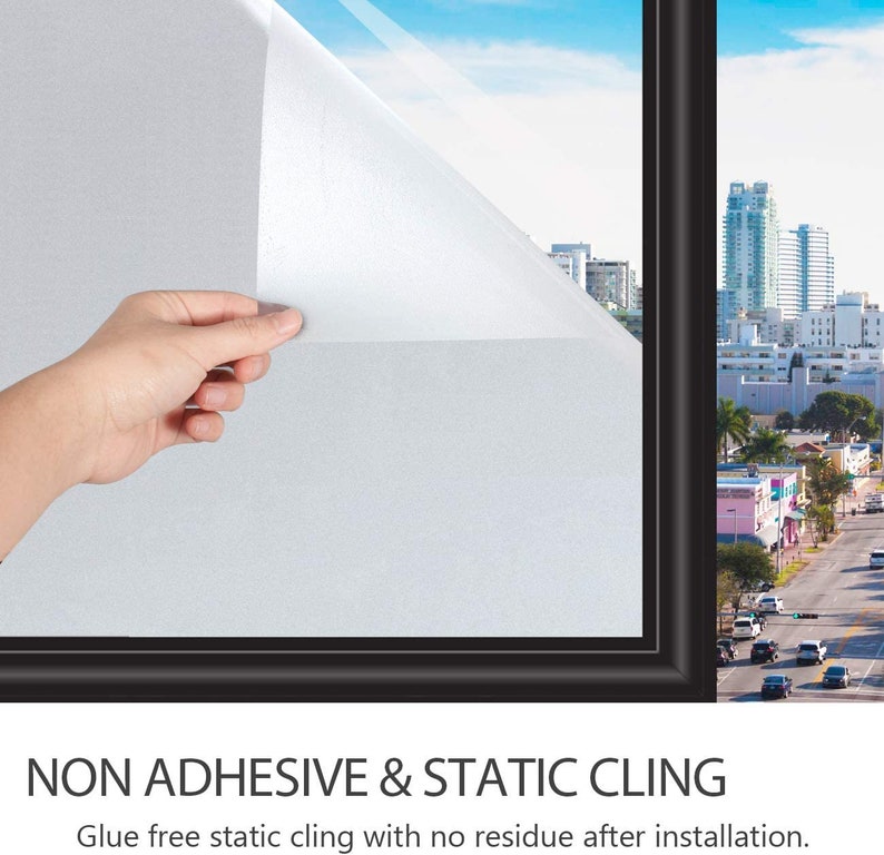 Window Films Non Adhesive Frosted Home Office Films Privacy Etsy