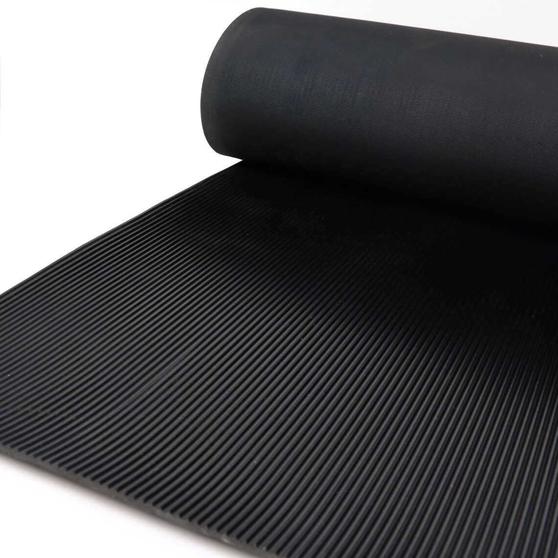 Black Rib Pattern Rubber Mat Indoor Outdoor Heavy Duty Nonslip Mat
