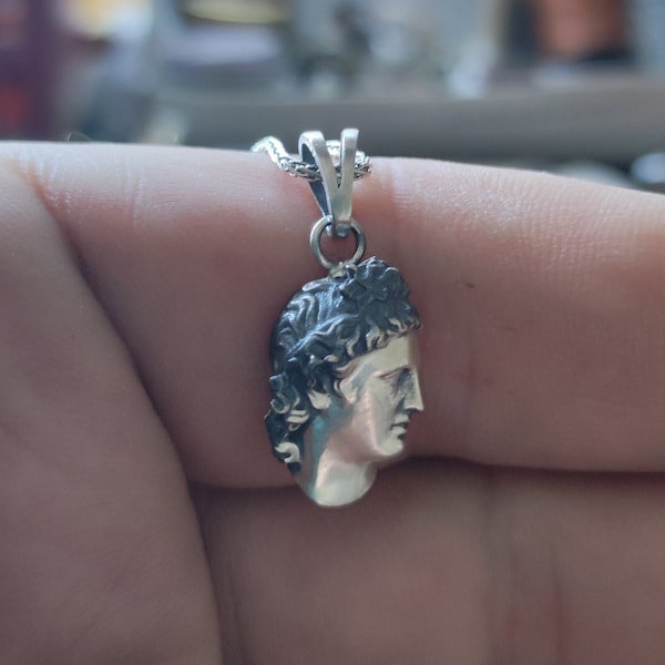 Apollo necklace, Apollo Pendant, Apollo daily wear silver jewelry, Apollo silver pendant, Apollo gift for him  her, Greek god jewelry