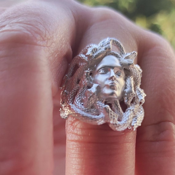 Anello Medusa, anello a serpente della mitologia greca in argento sterling - Italia