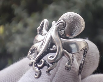 Octopus Ring, Kraken ring, Kraken Silver Ring, Octopus lightweight silver ring, Tentacle silver ring, Cthulhu ring, gift for her