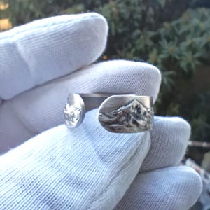 Berg verstellbar Silber Ring, Berg Bandring, Berg Ehering, Geschenk für ihn, Geschenk für sie, Geschenk für Naturliebhaber, Bandring