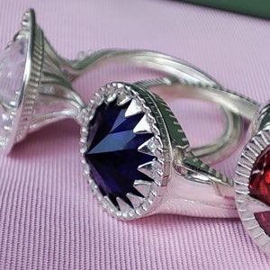 Anelli d&#39;argento elfici, anello di Galadriel, regalo per lei, gioielli di Elvis, Nenya, l&#39;anello dell&#39;acqua, Narya, l&#39;anello del fuoco, Vilya, l&#39;anello dell&#39;aria