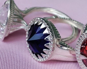 Elvish Silver Rings, Galadriel ring, Gift for her, Elvis jewelry, Nenya, the Ring of Water, Narya, the Ring of Fire, Vilya, the Ring of Air