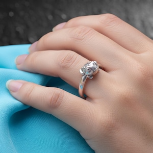 Sterling Silver Frog Ring, Lucky Charm Jewelry
