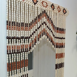 Handmade Wooden Bead Curtain: Beaded Doorway Arch (74.8x43.3 inches)