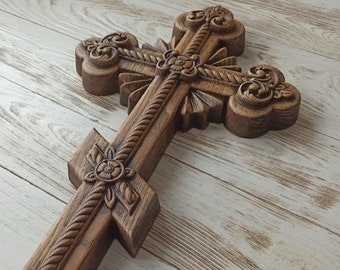 Cross. Wall cross. Orthodox cross. Religious decor. Christian cross. Orthodox wall cross. Crucifix. Wood cross. Wall wooden cross.