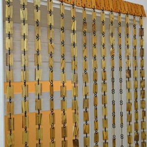 Bead curtain. Wood bead curtain. Wood beaded curtain. Wooden curtain. Wooden curtain beads. Handmade. Beaded doorway. Wooden curtain door