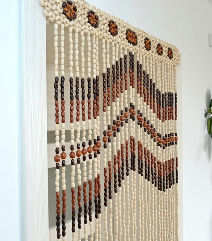 Wooden curtain. Wood bead curtain. Bead curtain. Wood beaded curtain. Wooden curtain beads. Handmade. Beaded doorway. Wooden curtain door