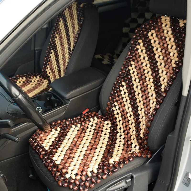 Handmade Beech Wood Bead Car Seat Cover: Back Massager