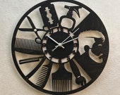 Wooden wall clock Barbershop Numeral wall clock, Kitchen wall clock, Modern wall clock, Wooden numeral wall clock
