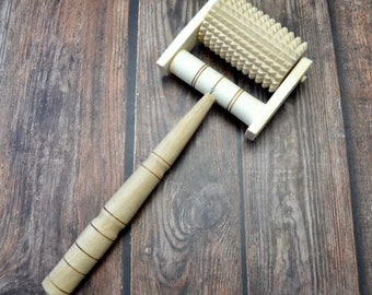 Handmade Beech Wood Body Massager Roller for Self-Massage and Relaxation