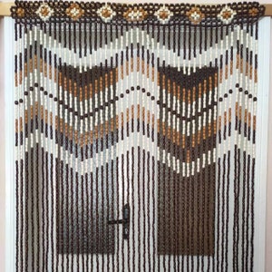 Handmade Beech Wood Beaded Curtain: Ethnic Doorway Decor