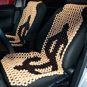 2 Wooden seat cover. Bead car seat cover. Car seat cover.  Bead seat cover. Car accessory. Seat covers for car. Seat covers for car full set