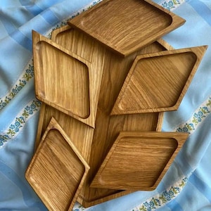Compartment plate. Wooden tray. Wooden plate. Wooden board for snacks. Serving tray. Decorative tray. Wood tray. Plate. Plate for snacks.