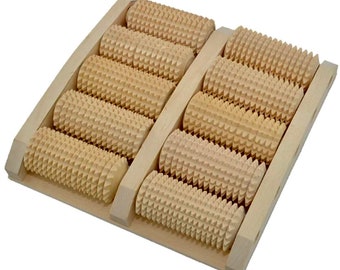 Handmade Beech Wood Roller Massager: Compact Body & Leg Therapy