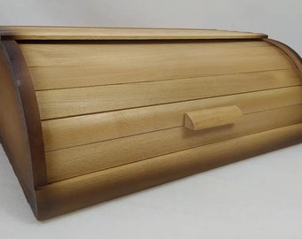 Vintage Beech Wood Bread Box: Handmade Kitchen Decor