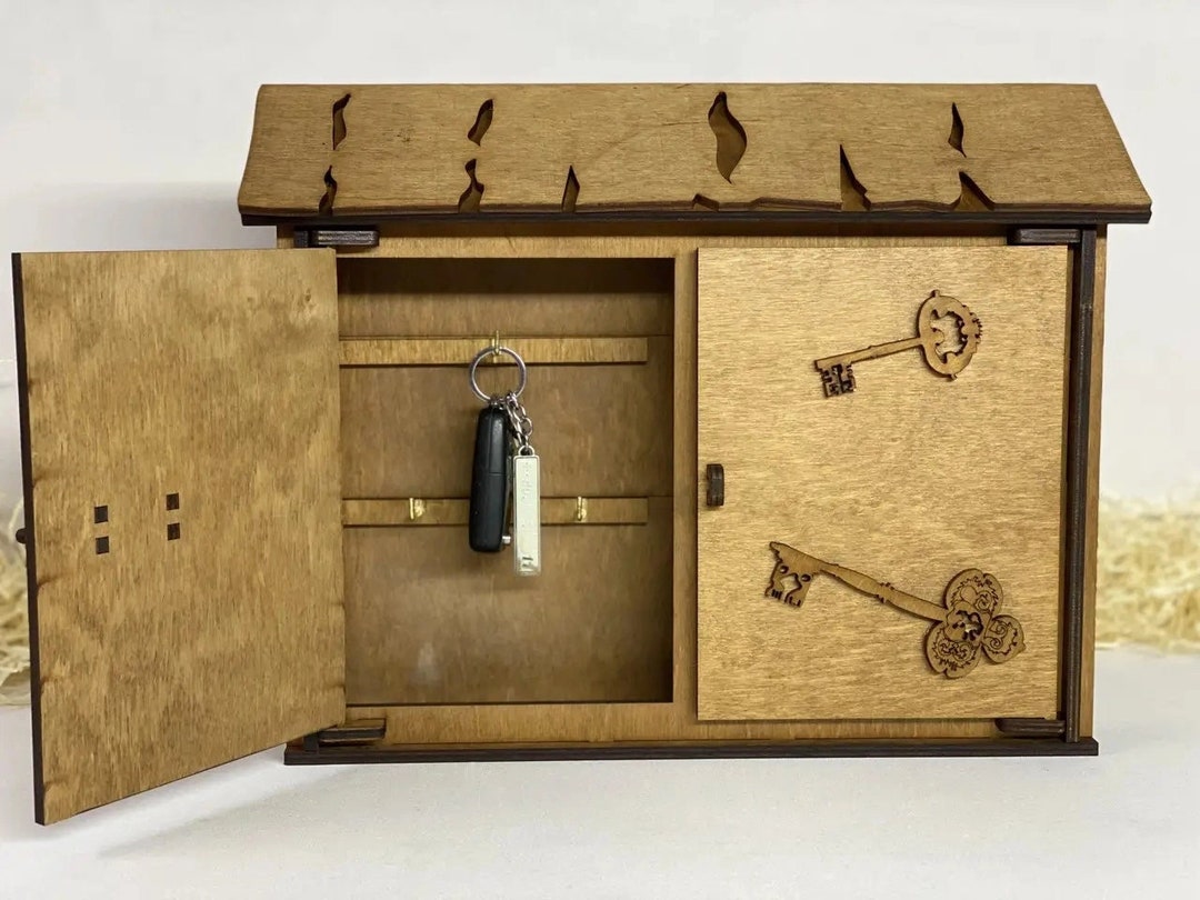 Handmade Wooden Key Holder for Wall. Wood Housekeeper. Wood Key Box for ...
