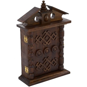 Handmade Walnut Wood Key Holder Box: Wall Key Organizer