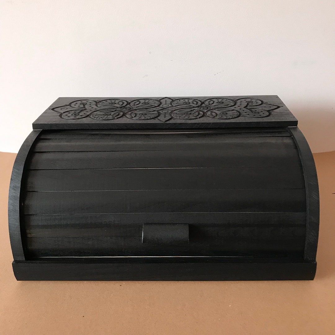 Vintage Bread Box. Black Bread Box. Wooden Box for Bread. Etsy