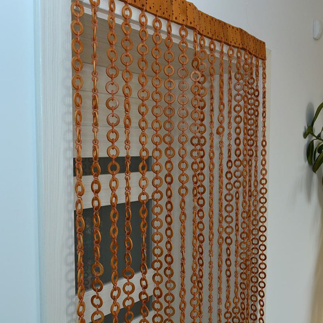 Gdfnmogo Rideau à Cordes En Perles Pour Portes Et Placards, 100 X 200 Cm, Panneau à Suspendre En Polyester Avec Motif élégant De Brins, Filtre La Lumière, écran D'intimité Pour (abricot