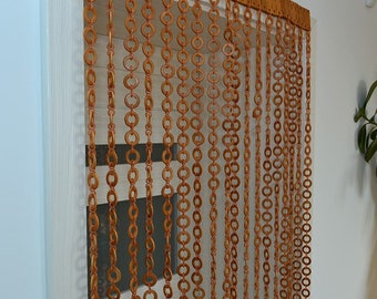 Bead curtain. Wood bead curtain. Wood beaded curtain. Wooden curtain. Wooden curtain beads. Handmade. Beaded doorway. Wooden curtain door