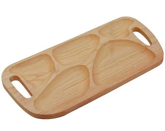 Handmade Wooden Serving Tray: Appetizer Board with 5 Sections