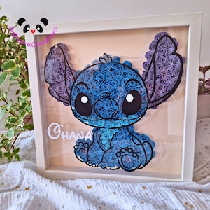 Tableau de quilling au point – Décoration florale en carton faite main, décoration pour enfants