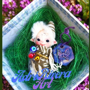 Bebé duende, duende del bosque, ser mágico protector, goblin, duende ooak, ooak elf, ooak magical, ooak doll