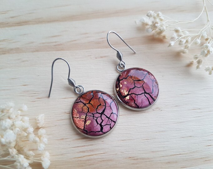 Earrings made of polymer clay and resin