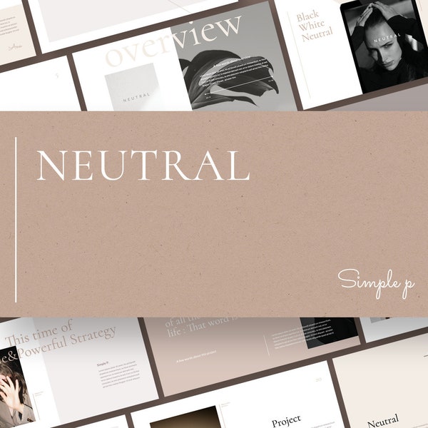 Neutral Keynote Template with Elegant Typography Slides