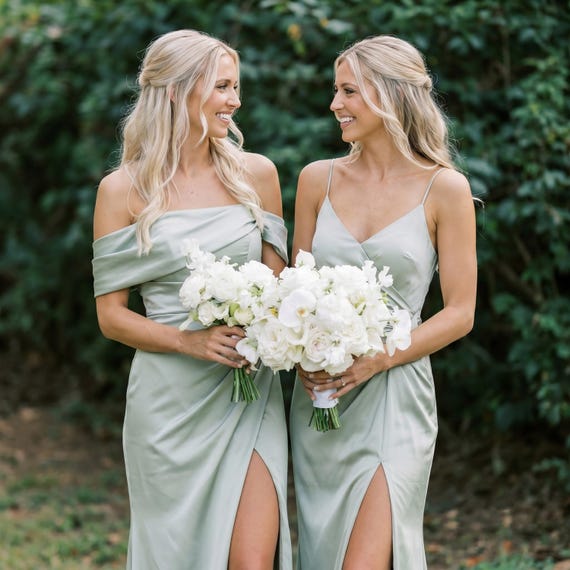 mint green satin bridesmaid dress Dress, Multi-way Bridesmaid Dress, Faux Silk Bridesmaid Dress, Long Evening Dress, Bridesmaid Sleeveless Back Winter Shop Empire Waist Dress Explained: Size:9 UK / 10 US