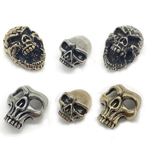 Brass Conchos Screw Back Vintage Skull Head Leather Crafting Concho for Leather Skull Biker Wallet Chain Connector