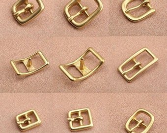 Pin Buckle Solid Brass Single Pin Buckle Hardware Accessories for Leather Handbag Belt Replacement 9 Sizes