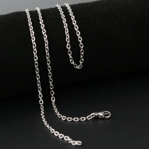 Jewelry Titanium Stainless Steel Chain Silver Necklace Mens Womens Punk Chain Necklaces 2mm/3mm Unisex